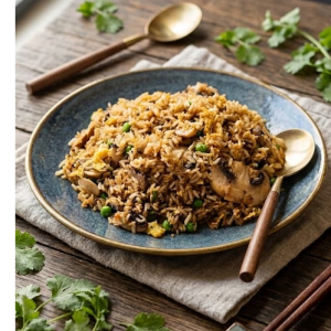 egg mushroom fried rice